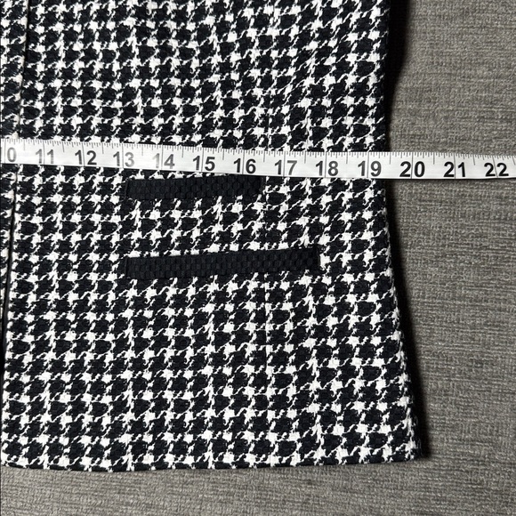 Talbots Black White Houndstooth Jacquard Suiting Jacket 10 Classic Work Chic - Picture 8 of 13